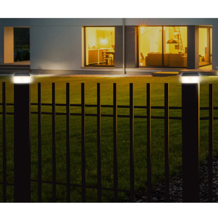GreenBlue LED-solcellelampe til stolpe, 80x80 mm, kuppelformet tag, GB127