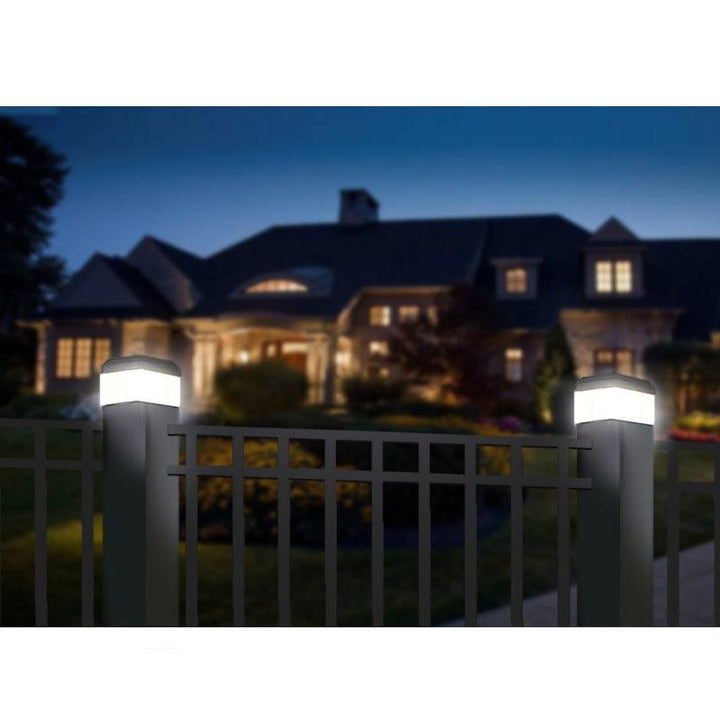 GreenBlue LED-solcellelampe til stolpe, 80x80 mm, kuppelformet tag, GB127