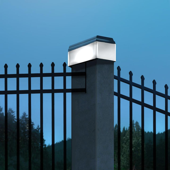 GreenBlue LED-solcellelampe til stolpe, 80x80 mm, kuppelformet tag, GB127