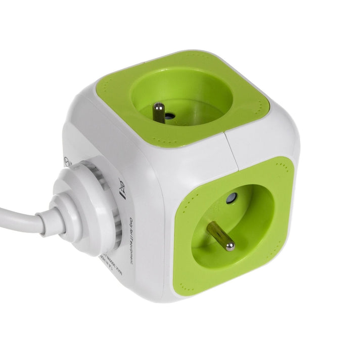 MagicCube firdobbelt stikkontakt GreenBlue, 2 USB-indgange, 1,4 m, GB118