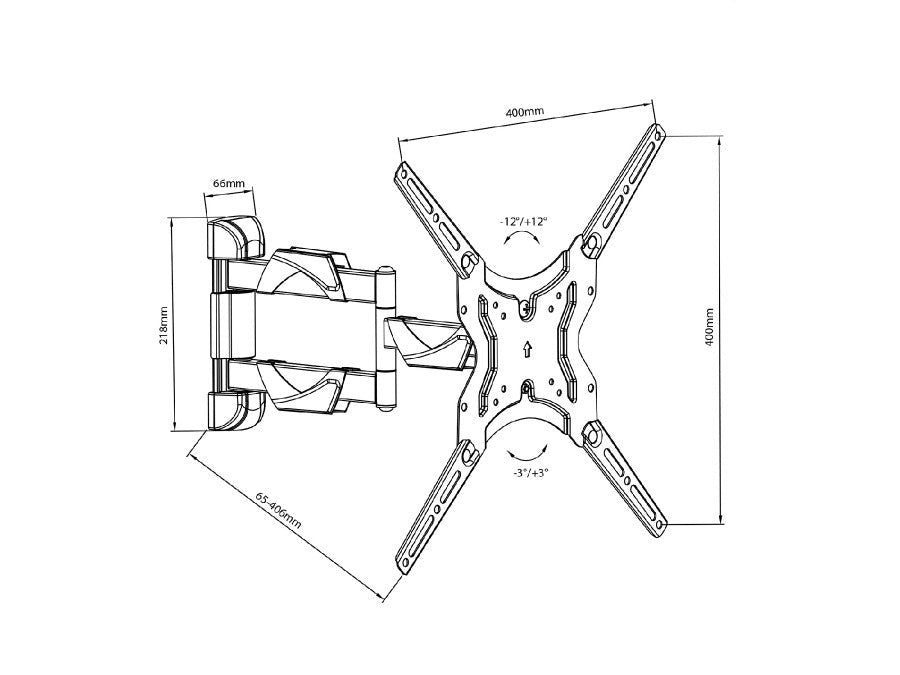 Maclean TV-holder, til TV eller skærm, 13-65", maks. 30 kg, MC-743