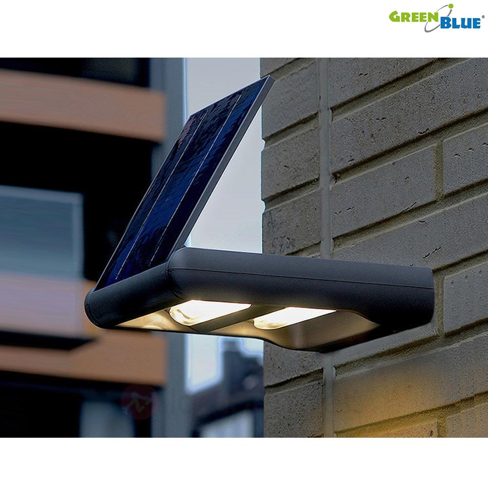 GreenBlue GB131 LED 12W solcellelampe til vægmontering – to uafhængige lysretninger