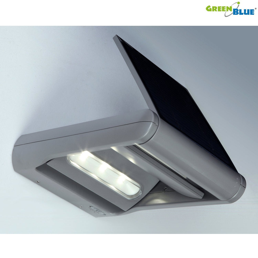 GreenBlue GB131 LED 12W solcellelampe til vægmontering – to uafhængige lysretninger