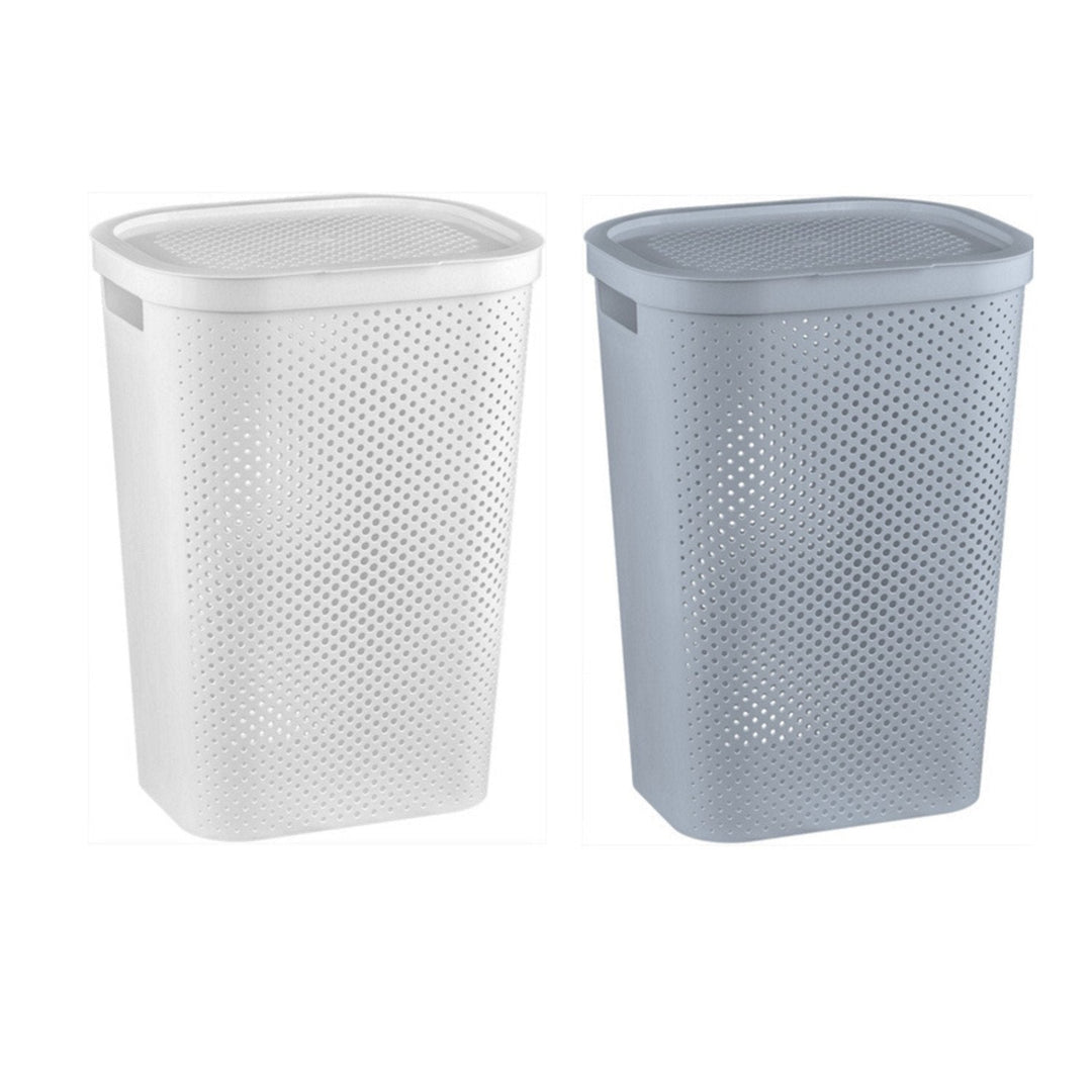 Curver Infinity 60L hvid vasketøjskurv