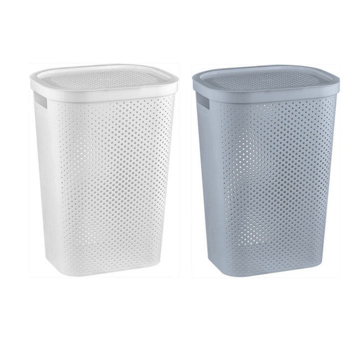 Curver Infinity 60L hvid vasketøjskurv