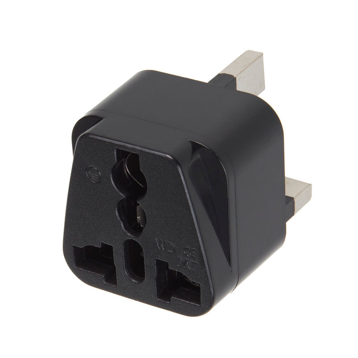 Maclean MCE154 adapter, EU-stik til UK-stik, sort