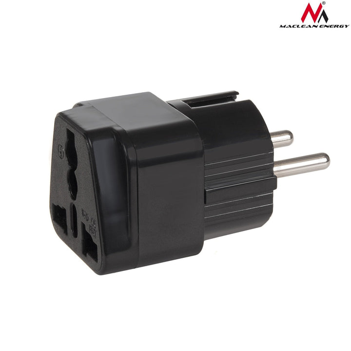 Adapter UK-stik til EU-stik, universal, sort Maclean MCE155