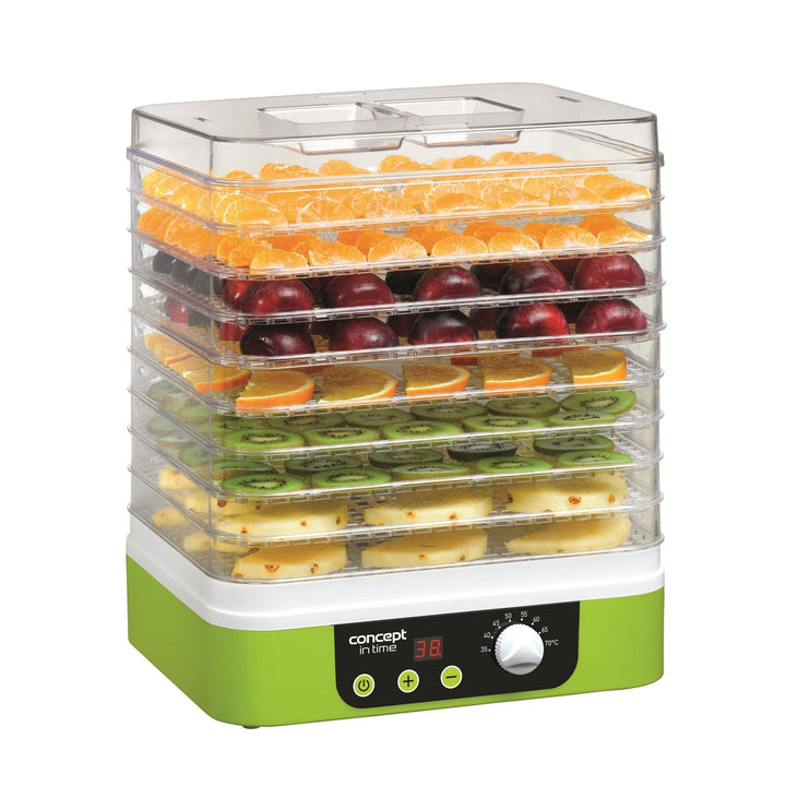 Tørretumbler til svampe, frugt og urter Concept, 9 sigter, timer, temperaturregulering, SO-1060
