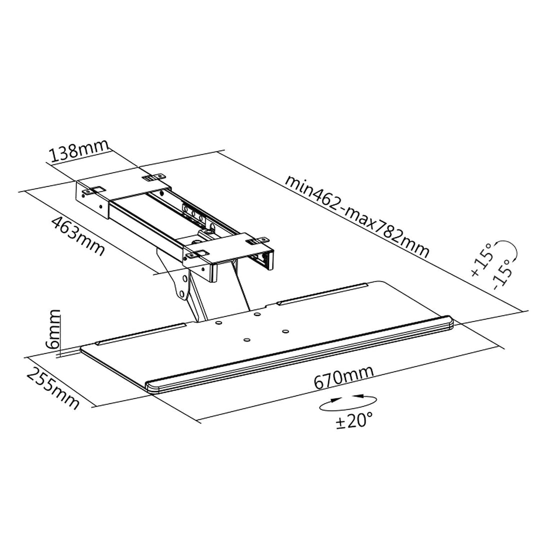 Maclean tastaturholder, maks. 2 kg, sort, MC-757