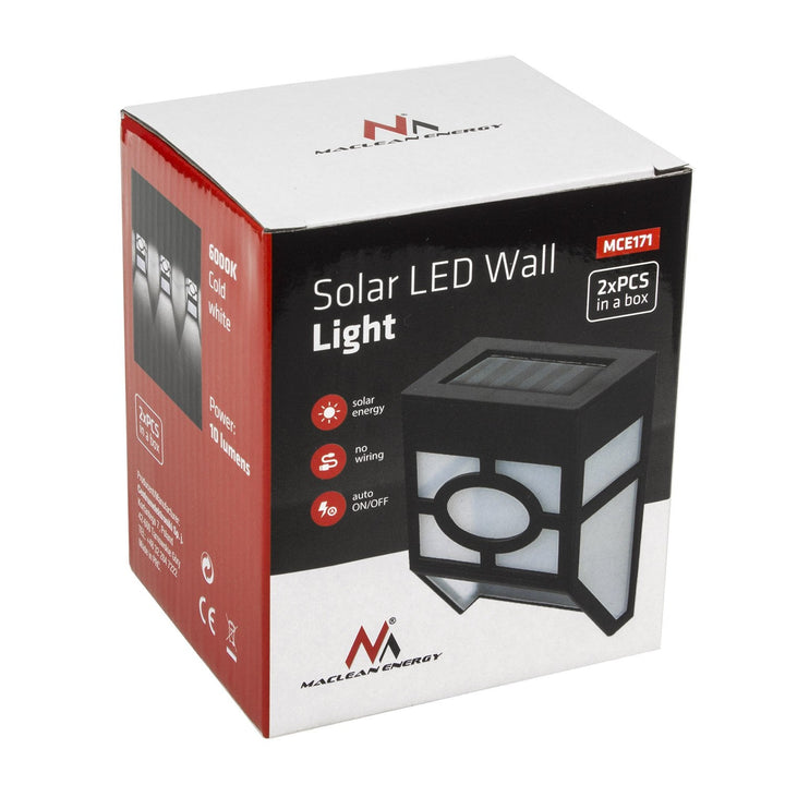 Maclean MCE171 solcellelampe til haven, LED - 2 stk.