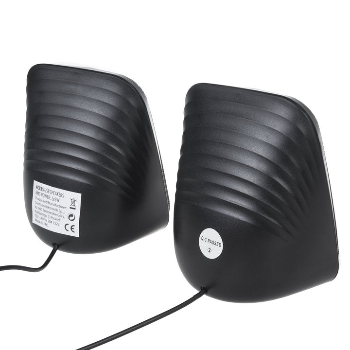 Computerhøjttalere 6W USB minijack Black Audiocore AC835 LED