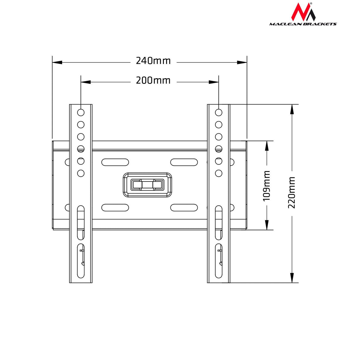 Maclean tv-holder, max vesa 200x200, 13-50", op til 35 kg, sort, MC-777