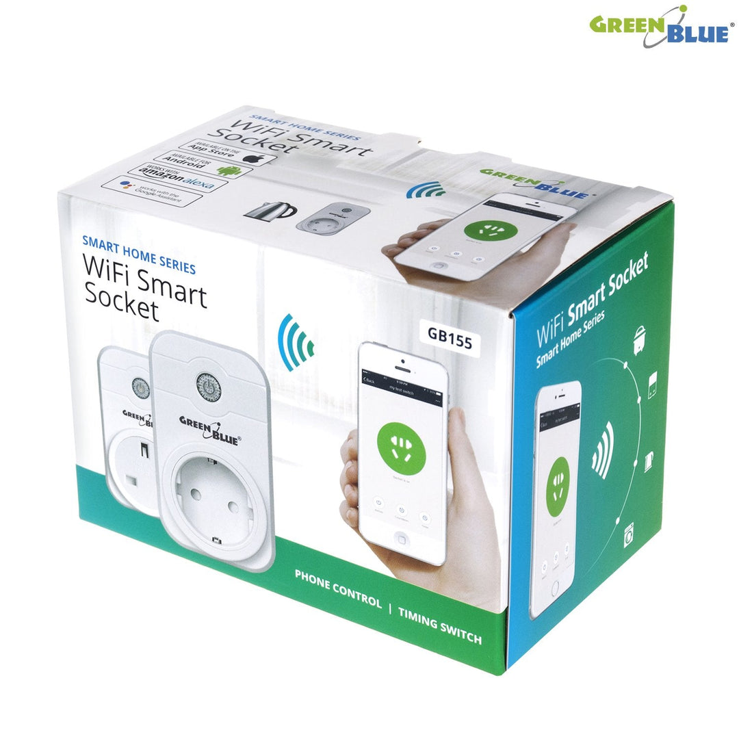 Intelligent WiFi-stik GreenBlue GB155G Kan betjenes via iOS- eller Android-app