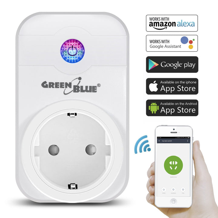 Intelligent WiFi-stik GreenBlue GB155G Kan betjenes via iOS- eller Android-app
