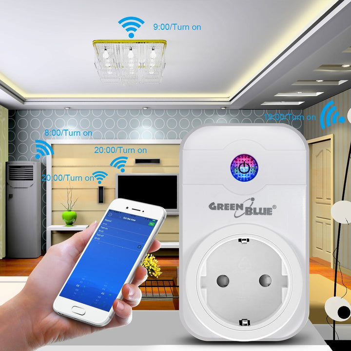 Intelligent WiFi-stik GreenBlue GB155G Kan betjenes via iOS- eller Android-app