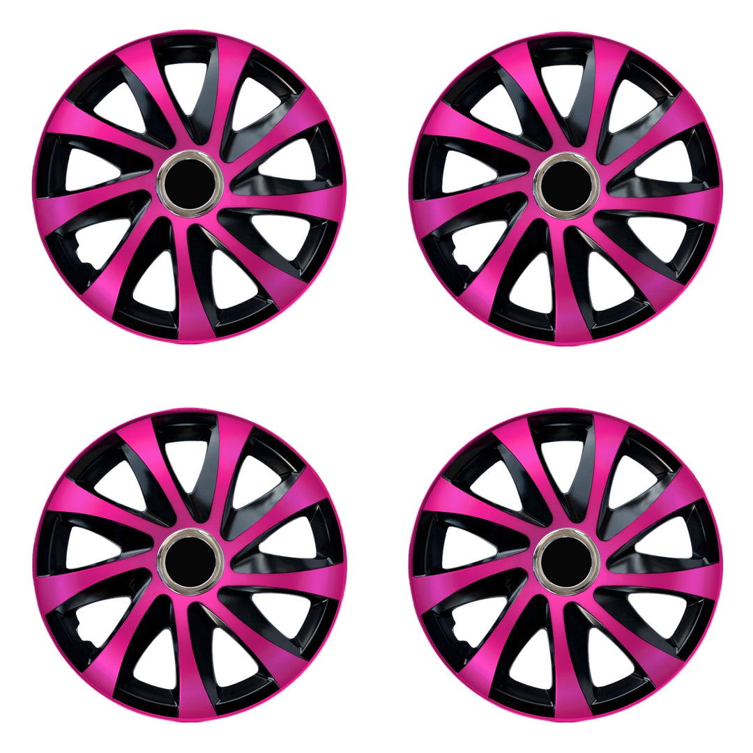 Universal hjulkapsler 15" NRM DRIFT Extra pink/sort 4 stk.