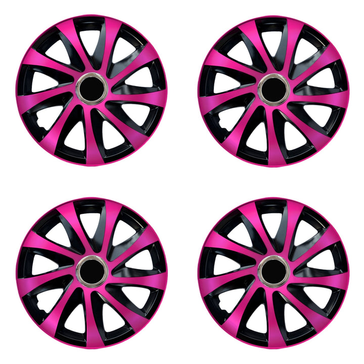 Universal hjulkapsler 15" NRM DRIFT Extra pink/sort 4 stk.