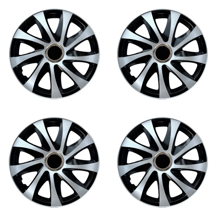 Universal hjulkapsler 16" NRM DRIFT Extra silver/black 4 stk.