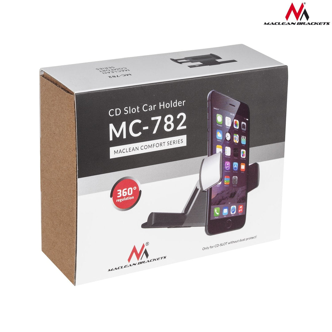 Telefonholder til montering i CD-slot Maclean, Comfort Series, aluminium + ABS, MC-782