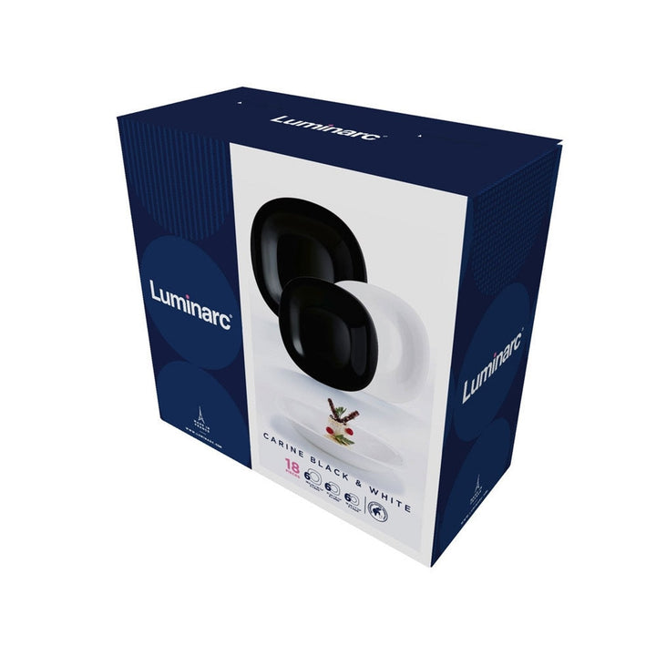 Carine Neo White & Black 18-delt middagsstel LUMINARC