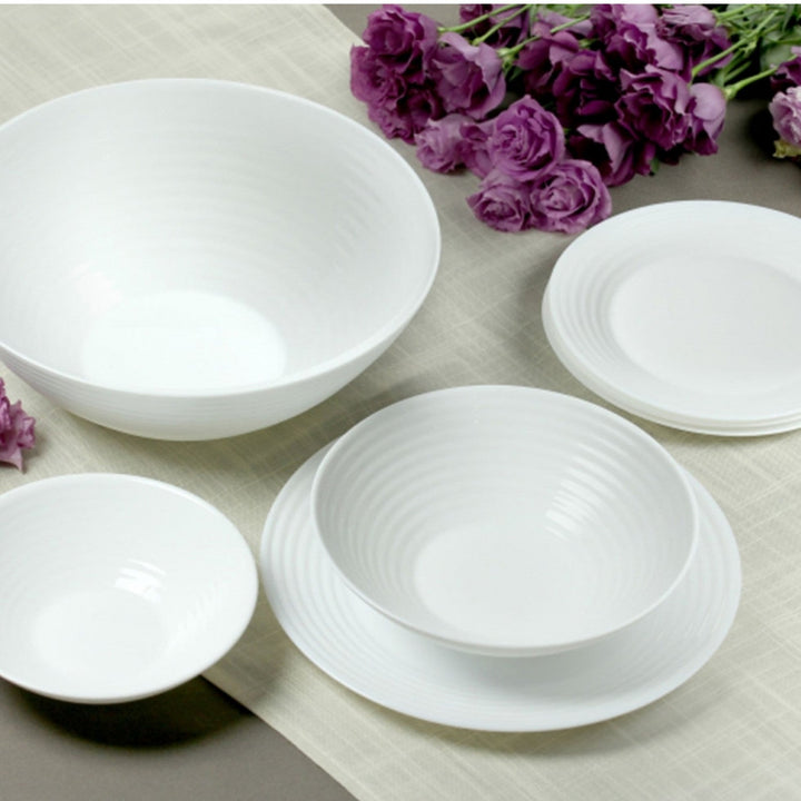 Salatskål/dyb tallerken, rund, 20 cm, Luminarc Harena, hvid