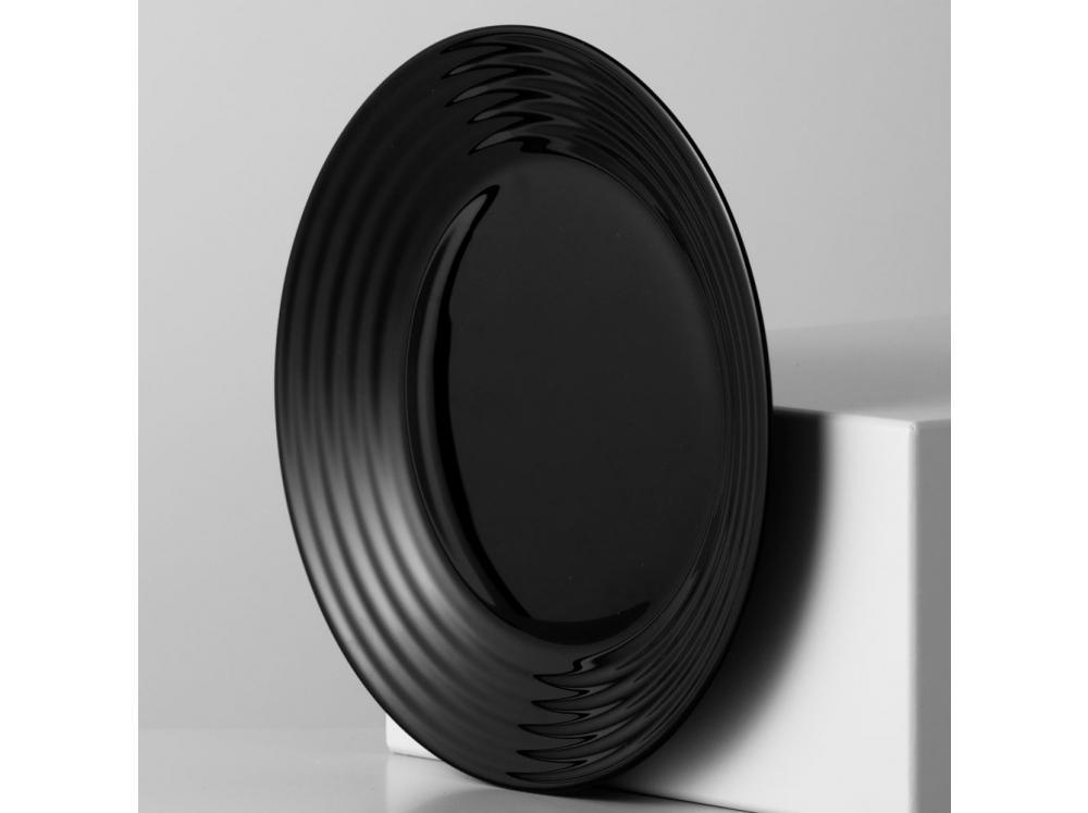 Dyb rund tallerken 24 cm Luminarc Harena sort