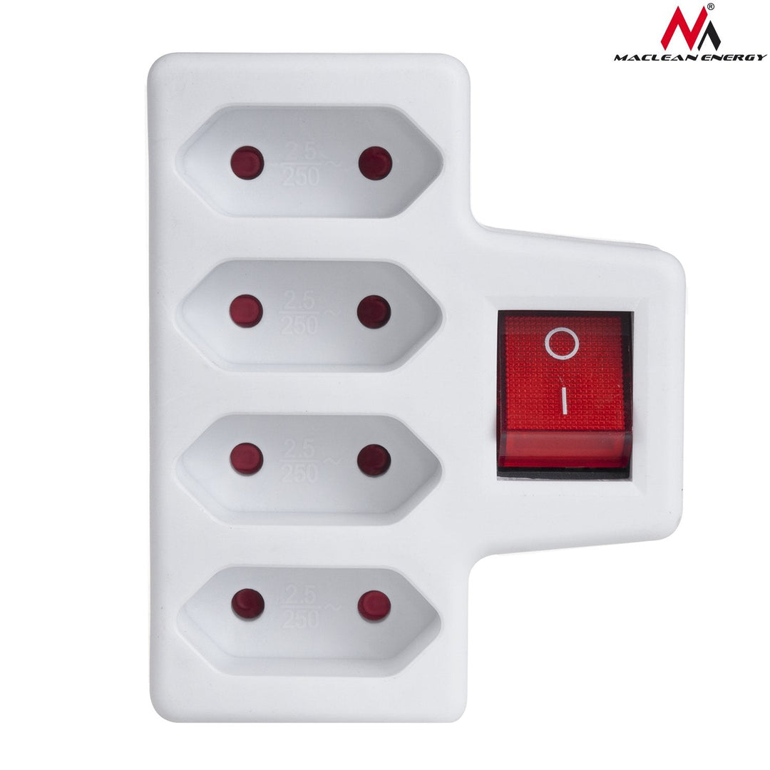Firedobbelte stikkontakt med afbryder Maclean Energy MCE217 4x2,5A universalstik