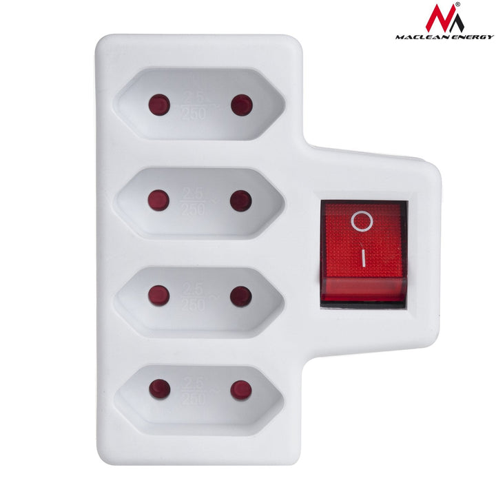 Firedobbelte stikkontakt med afbryder Maclean Energy MCE217 4x2,5A universalstik