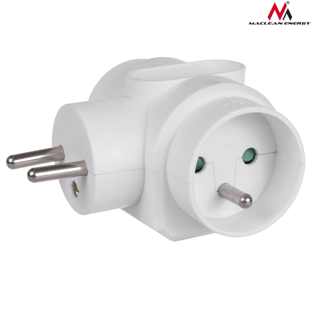 Maclean Energy MCE213 tredobbelt stikkontakt, type mix, 2x16A med jordforbindelse, 1x6A