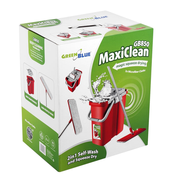 Flad moppe med spand og vrider GreenBlue MaxiClean GB850 + to mikrofiberindsatser HQ