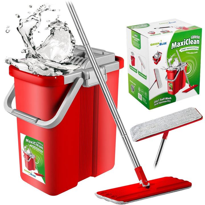 Flad moppe med spand og vrider GreenBlue MaxiClean GB850 + to mikrofiberindsatser HQ