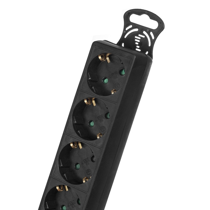 Strømforsyningsliste, forlængerledning med 5 stik, sort, tysk type, 5 m, Maclean Energy MCE227G, 3500 W