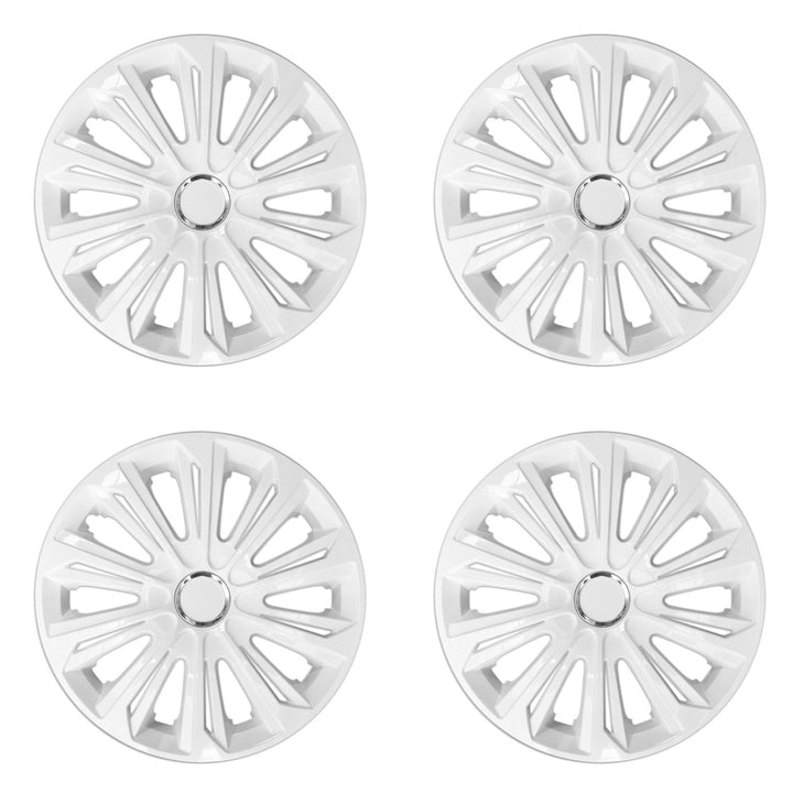 Universal hjulkapsler 15" NRM STRONG hvidlakeret 4 stk.