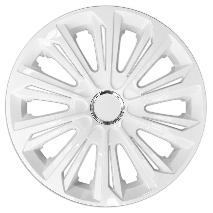 Universal hjulkapsler 15" NRM STRONG hvidlakeret 4 stk.