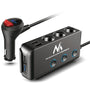 Bilcigaretstikfordeler, voltmeter, 3 cigaretstik, 1xQuick Charge 3.0, 3xUSB 6,8A, 1x Power Delivery 18W, Maclean MCE218, maks. 120W