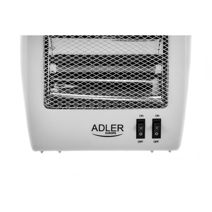 Adler halogenvarmer, 2 effektniveauer, 2 effektive kvartslamper, hvid, AD 7709