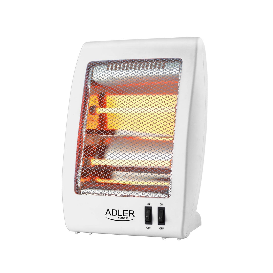 Adler halogenvarmer, 2 effektniveauer, 2 effektive kvartslamper, hvid, AD 7709