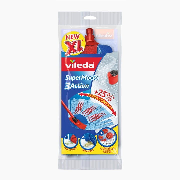 Indlæg til moppe Vileda Super Mocio 3Action Velour kvalitet