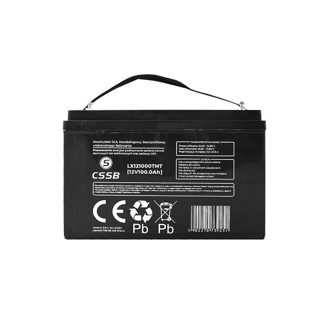 Vedligeholdelsesfri gelbatteri agm ups 12v 100ah kvalitet lx121000csqrt
