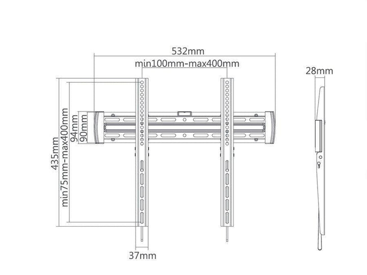 Beslag til LED LCD PLAZMA-tv fra 32" til 55" 30 kg Maclean Brackets MC-643