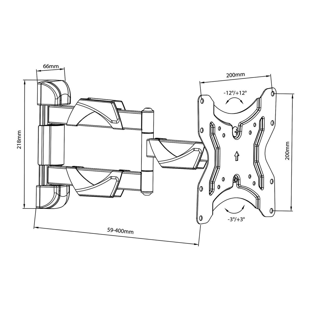 Maclean TV-holder til tv eller skærm, 13-55", 30 kg, sort, MC-742