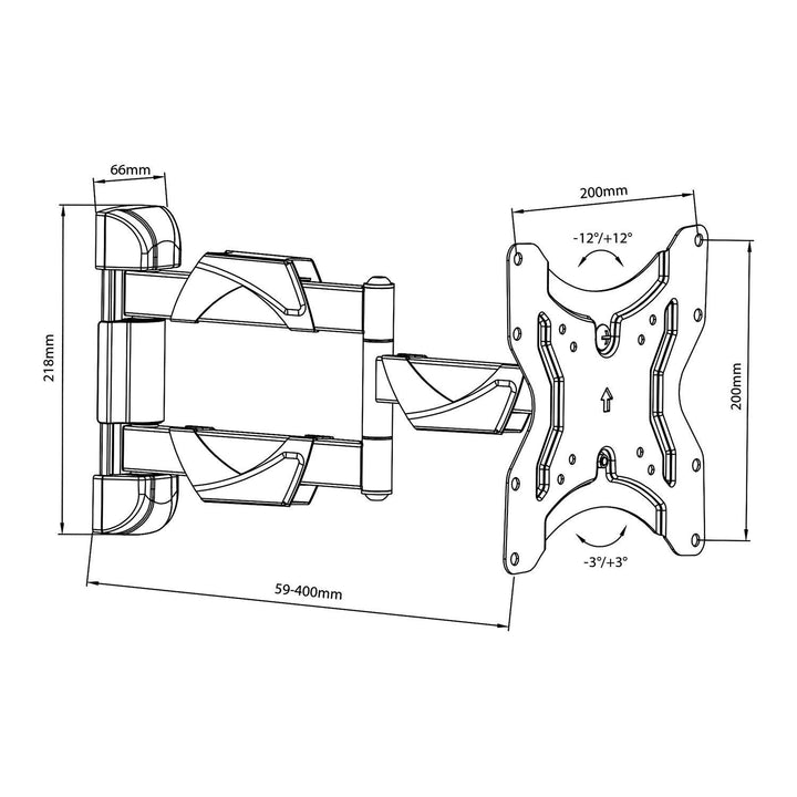 Maclean TV-holder til tv eller skærm, 13-55", 30 kg, sort, MC-742