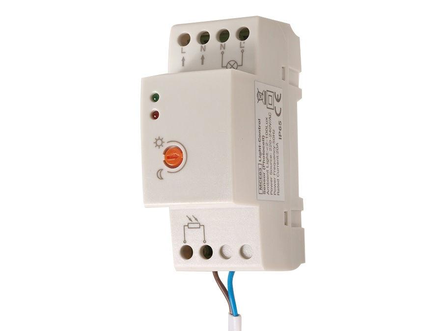 Maclean skumringsafbryder, til DIN-skinne, med ekstern sonde, 220-240 V/AC, 50 Hz, 20 A, MCE83