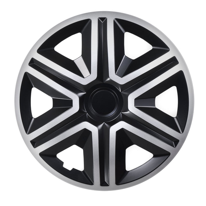 Universal hjulkapsler 15" NRM ACTION Doublecolor sølv/sort 4 stk.