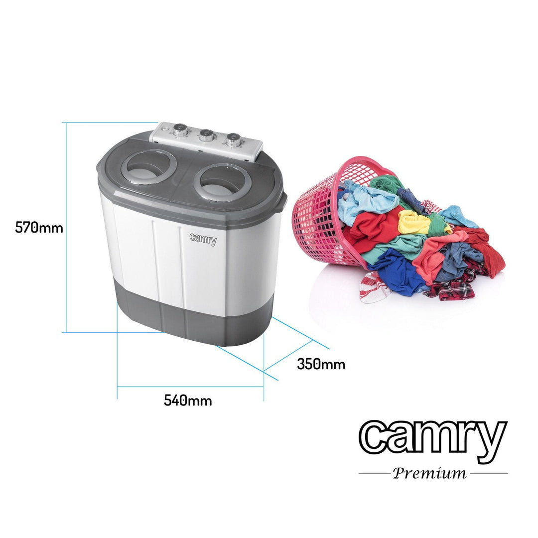 Camry CR 8052 turistvaskemaskine med centrifugering – to separate kamre