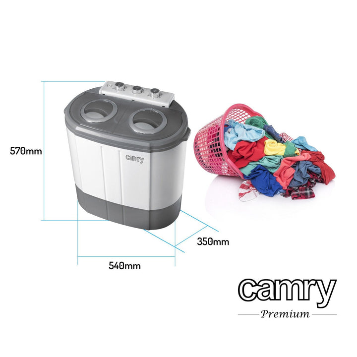 Camry CR 8052 turistvaskemaskine med centrifugering – to separate kamre