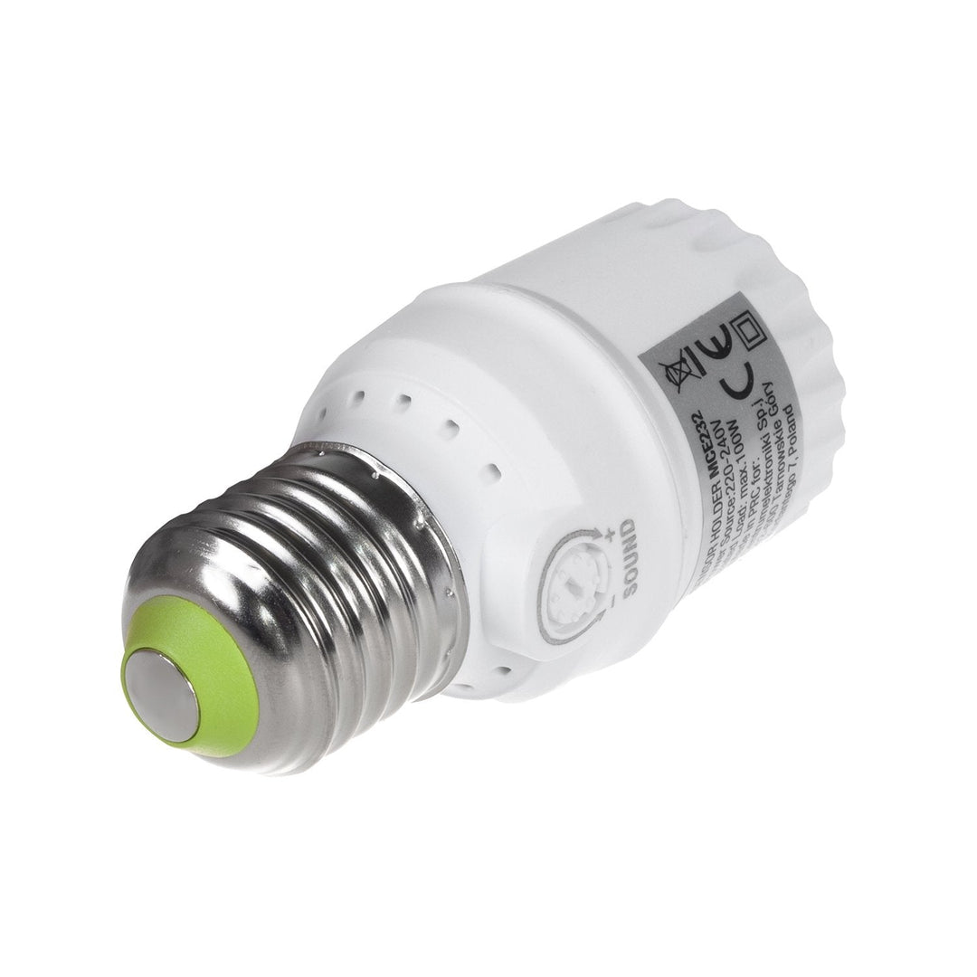 Pæreholder med lydsensor Maclean, E27 med lydsensor, maks. 100 W, område 30 dB - 90 dB, MCE232