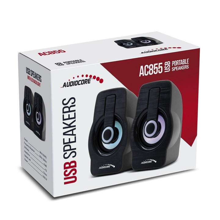 Audiocore computerhøjttalere, 6 W, USB, sort, AC855 B