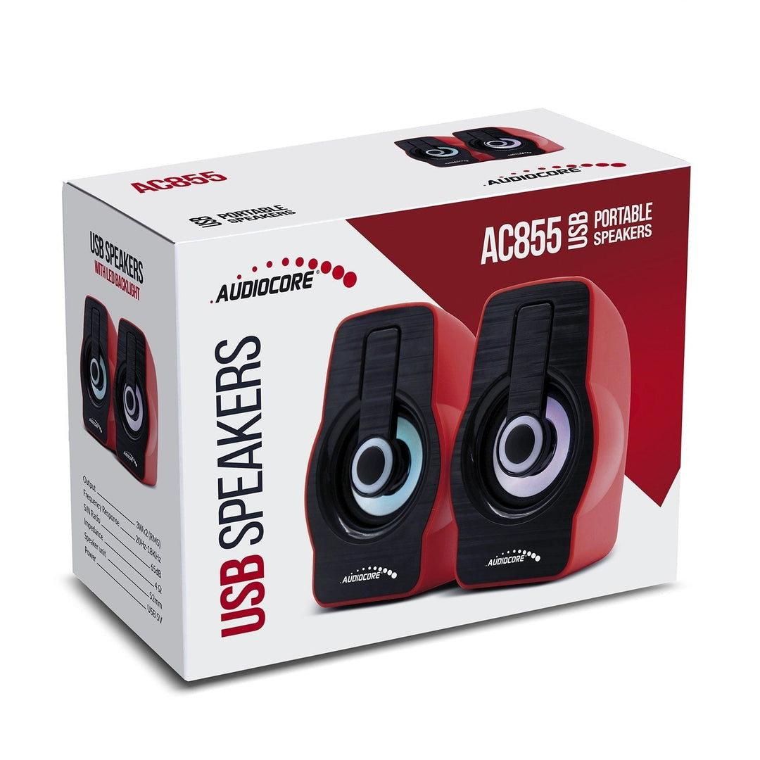 Computerhøjttalere 6W USB Sort/Rød Audiocore AC855 R