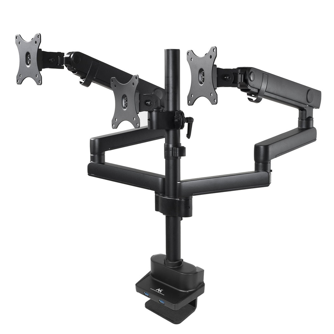 Maclean bordholder til 3 LCD-skærme, VESA 75x75 og 100x100, 2x USB 3.0, 17-27", 3x7 kg, MC-811